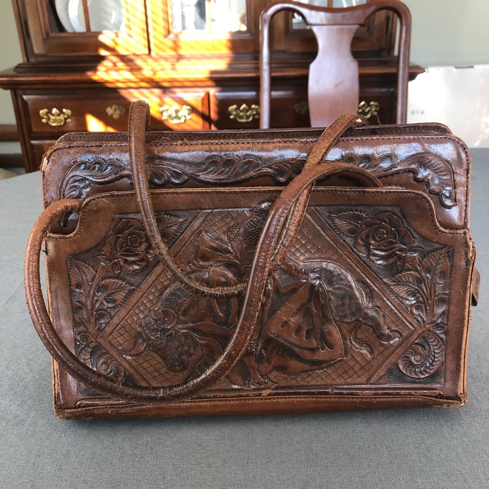 Vintage Matador Tooled Handbag